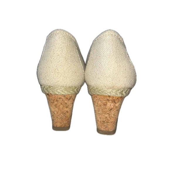 Kohl's Sonoma Life Style Gold Peep Toe Cork Wedge Espidrilles 6.5 MED - Picture 9 of 15